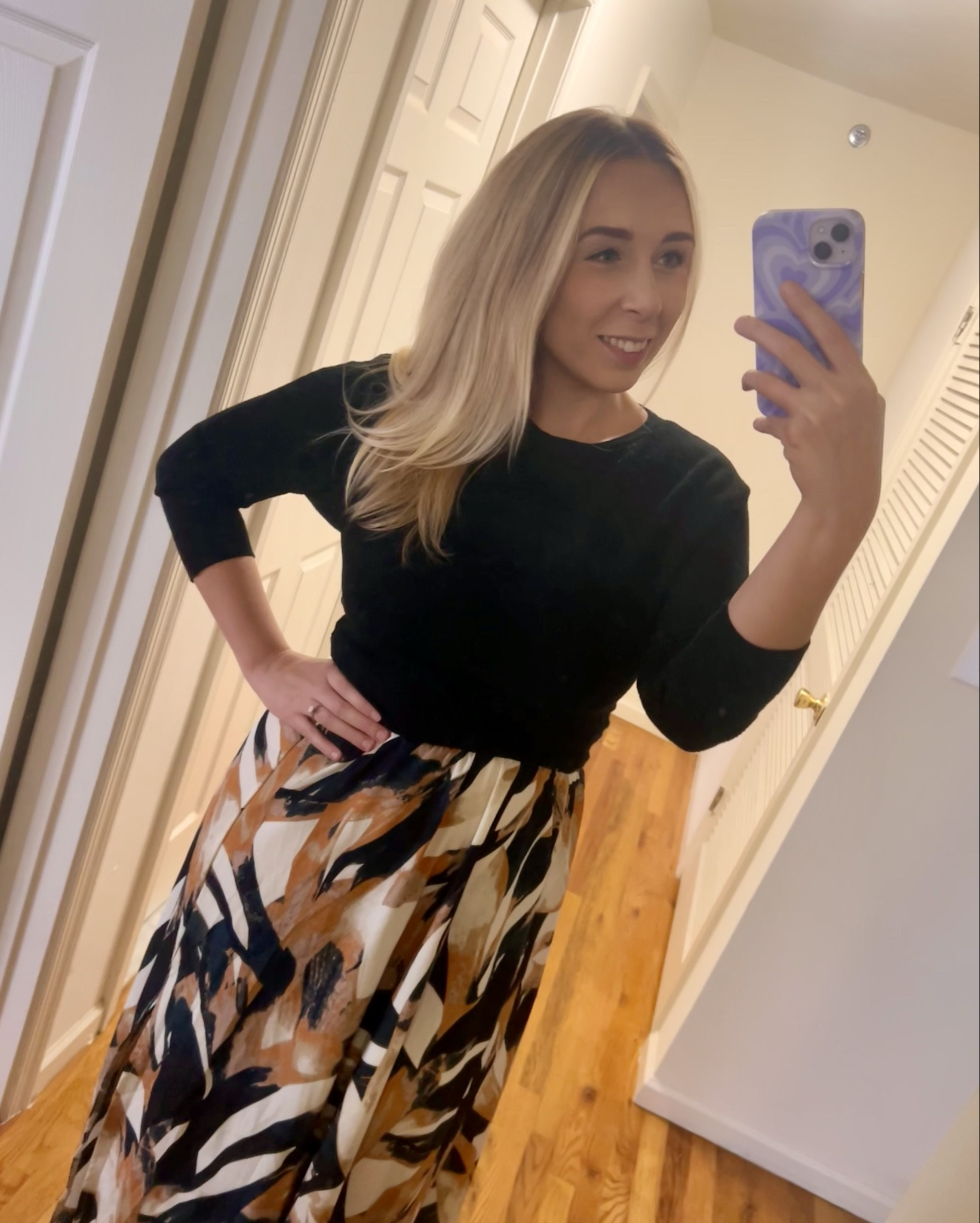 NEW Fall Outfit unlocked! 

I bought this skirt over the summer and originally thought it would just be a summer skirt BUT then I shopped my closet for this black sweater and this new outfit was born!! 

#LTKU #LTKSeasonal #LTKMidsize