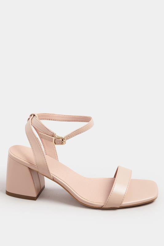 Yours Nude Faux Leather Block Heel Sandals In Extra Wide EEE Fit | Long Tall Sally