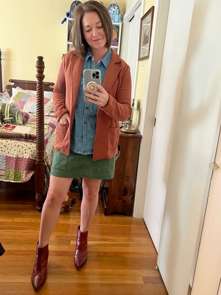 Combining popular Target pieces with the popular Walmart blazer — the blazer is sold out online, but I found several in store! // wearing a small in blazer and sleeveless denim shirt; wearing an 8 in the cargo skirt, but it’s too small in waist 

#LTKunder50 #LTKstyletip #LTKBacktoSchool