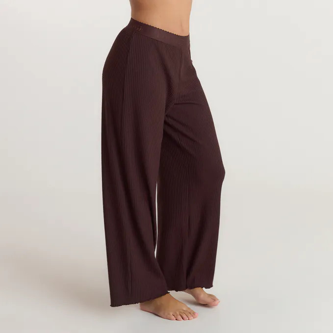 Soft Waffle Pyjama Bottoms - Dark Chocolate | Lounge (UK)