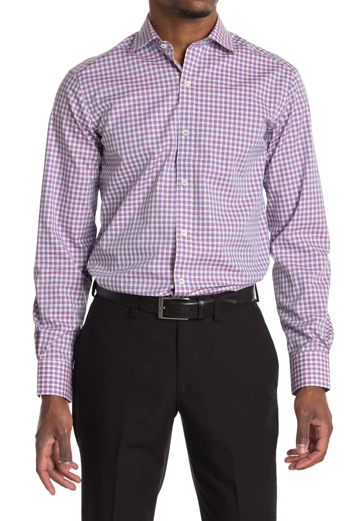 Bugatchi Gingham Check Shaped Fit Shirt at Nordstrom Rack | Nordstrom Rack