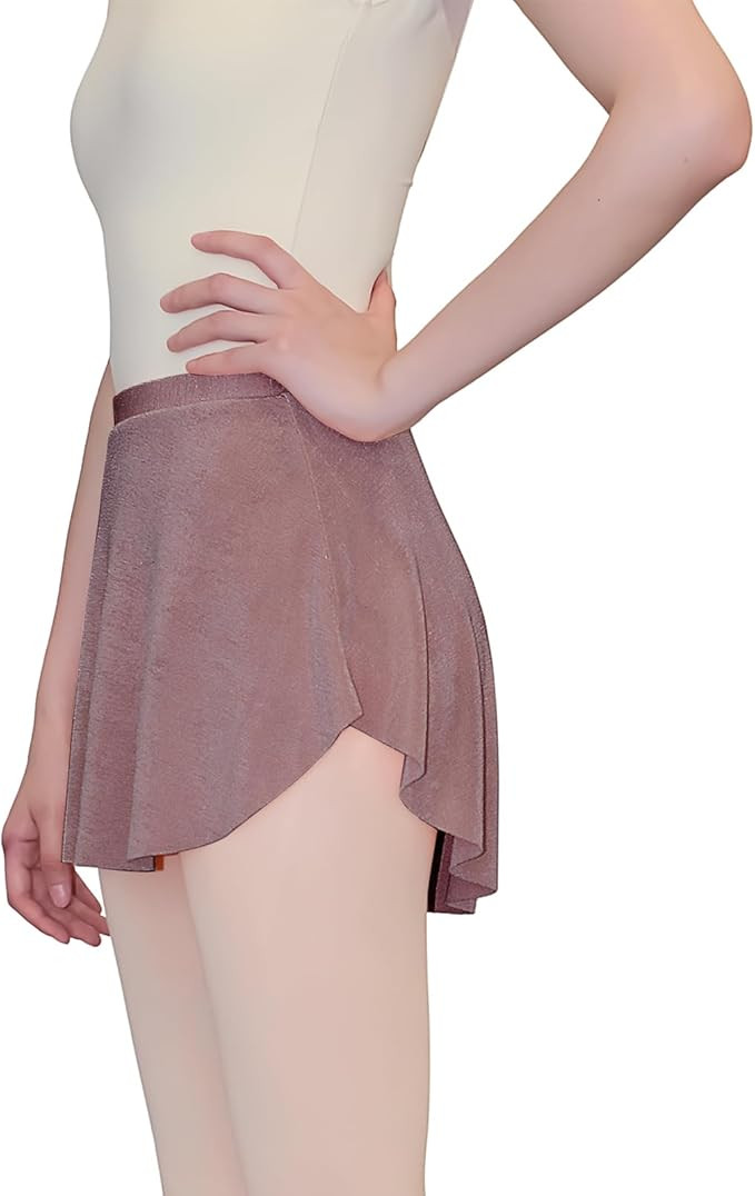 Women's Pearlescent Ballet Skirt Pull On Mid-Rise Elastic Waistband | Amazon (US)