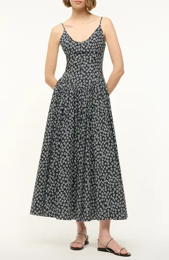 STAUD Dena Floral Sundress in Black Woodblock Floral at Nordstrom Rack, Size 12 | Nordstrom Rack