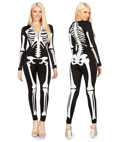 Tipsy Elves Sexy Halloween Skeleton Bodysuit for Women - One Piece Costume | Amazon (US)