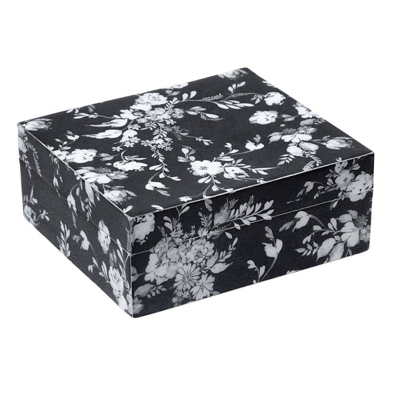 Black & White Floral Full Decal Box, 5x4 | At Home