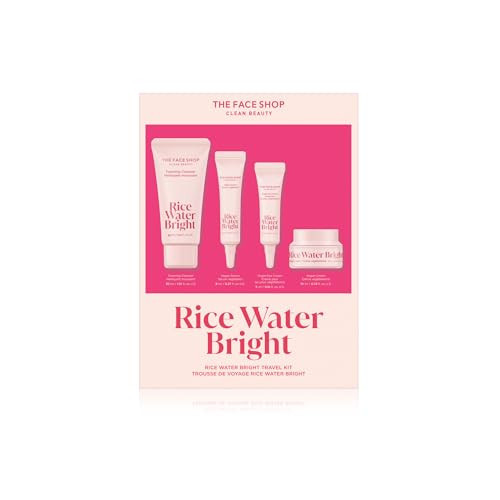 The Face Shop Rice Water Bright Travel Kit, Korean Skin Care Set with Ceramide, Gift Set - Gentle Face Wash & Vegan Skin Care (Serum, Cream, Eye Cream), Hydrating for Dry Skin, Daily Face Moisturizer | Amazon (US)