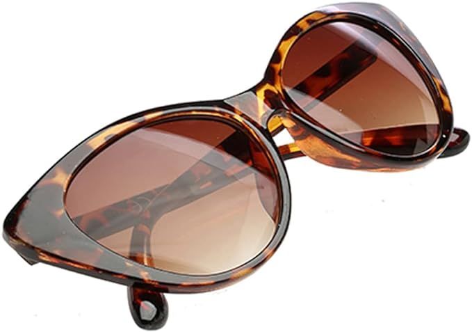 Ladies Tortoise Shell Cats Eye Vintage Sunglasses With Brown Tint UV400 Lens | Amazon (UK)