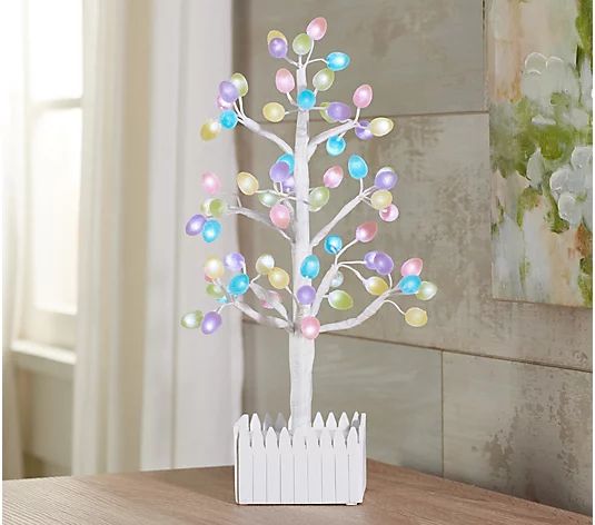 16" Illuminated Easter Egg Candy Tree by Valerie - QVC.com | QVC