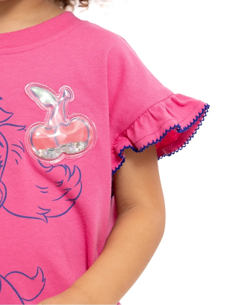 Paw Patrol Toddler Girls Ruffle Graphic Tee with Short Sleeves, Sizes 12M-5T - Walmart.com | Walmart (US)