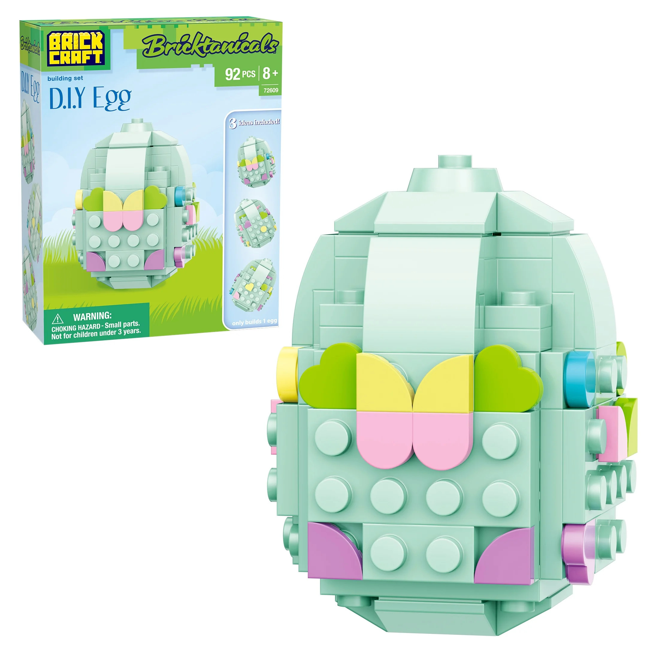 Brickcraft Bricktanicals D.I.Y Egg Building Kit (92-Piece Set), Easter Egg Brick Toy, Customizabl... | Walmart (US)