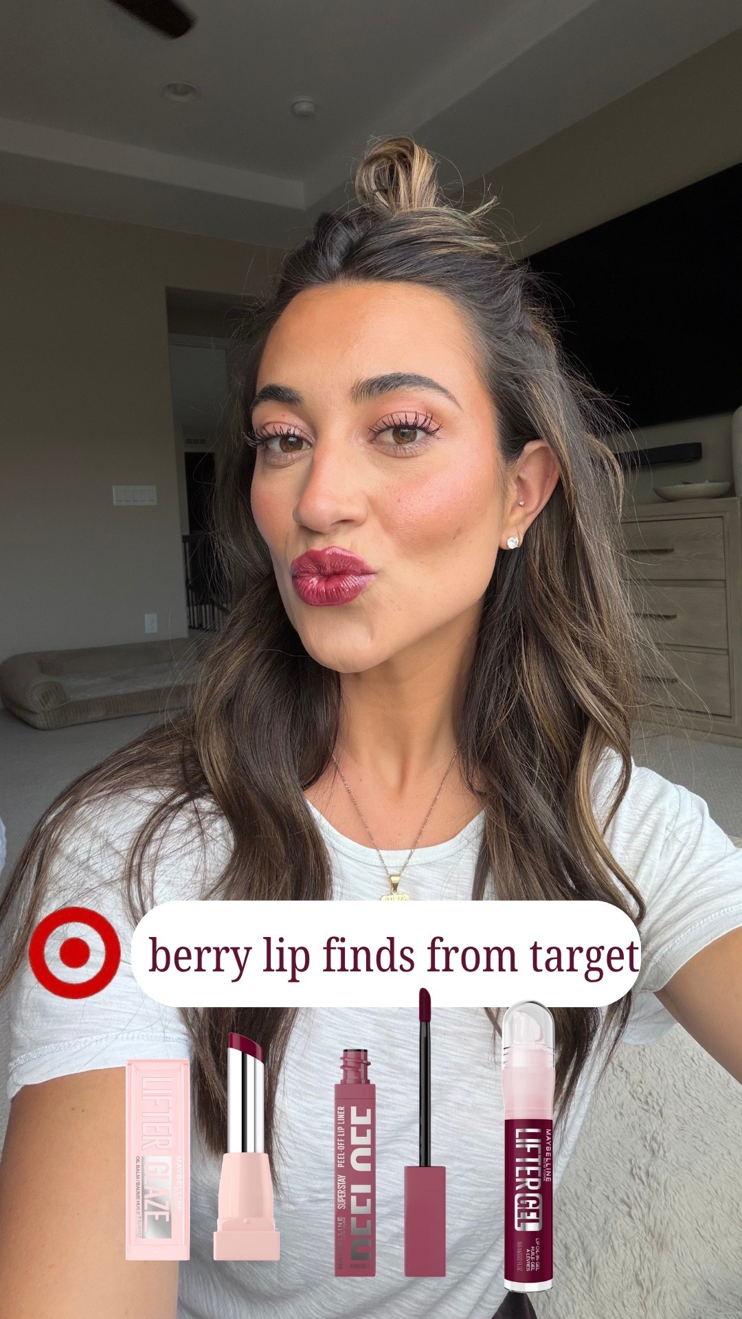 #ad my perfect berry lip for fall 🍇💋 all extremely affordable, wearable, and easy to grab on your next @target run! 
Shades:
Super Stay Peel Off Liner - Sunset
Lifter Glaze - Acai Haze
Lifter Gel - Berry Mist
@maybelline @targetstyle #targetpartner #MaybellinePartner #liketkit