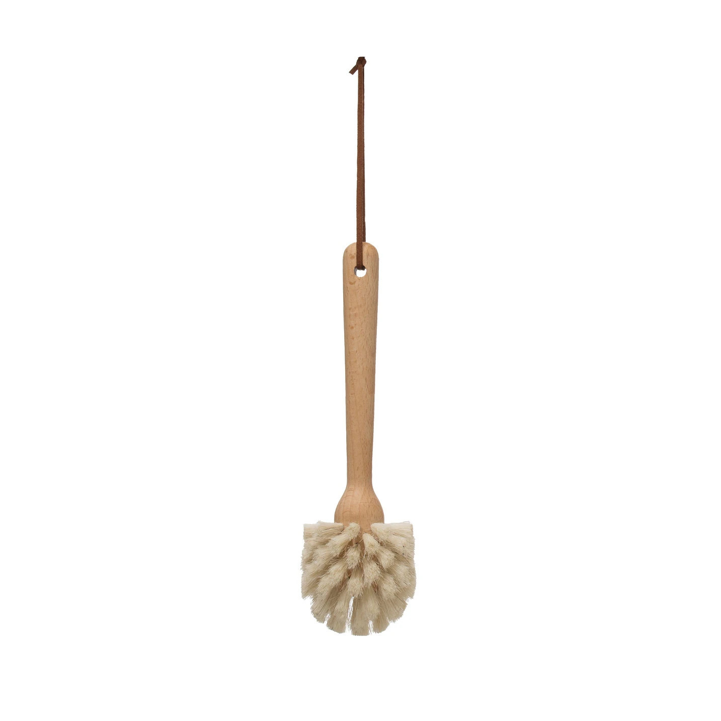 Beech wood Dish Brush with Leather Strap | Bed Bath & Beyond