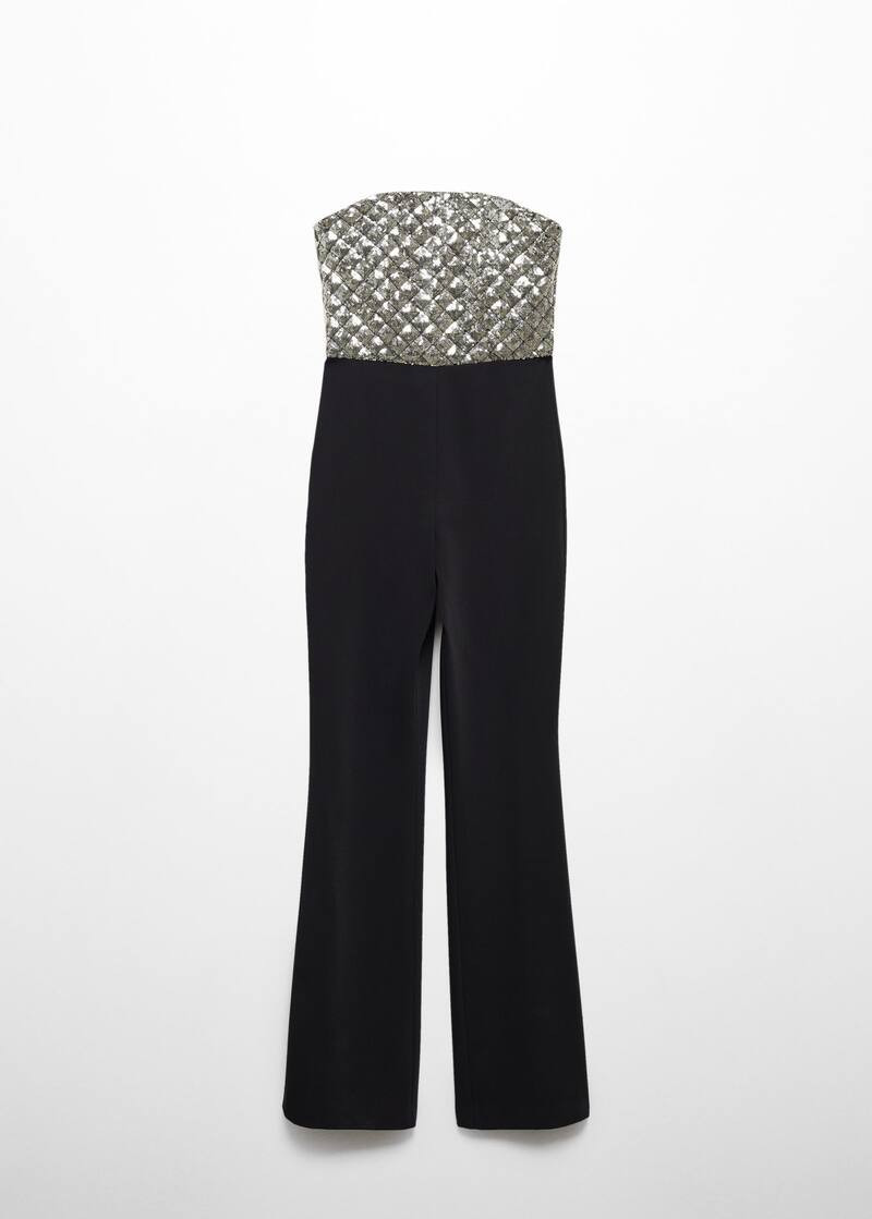Sequined strapless jumpsuit | MANGO (US)