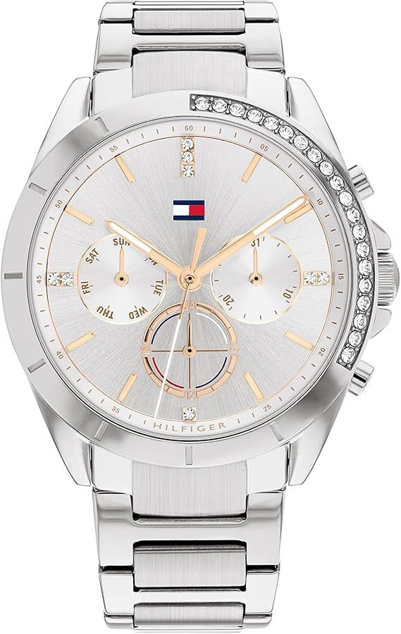 Tommy Hilfiger Reloj Analógico de Cuarzo Multifunción para Mujer con Correa de Acero Inoxidable... | Amazon (ES)
