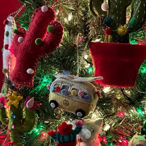Holiday Surf's Up Hippie Bus, Hand Felted Summer Camper Van Ornament, Handmade Beach Adventure Ch... | Etsy (US)
