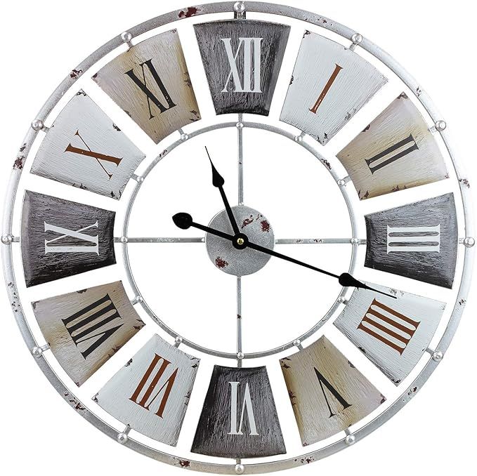Sorbus Large Decorative Wall Clock, Centurion Roman Numeral Hands, Vintage Industrial Rustic Farm... | Amazon (US)