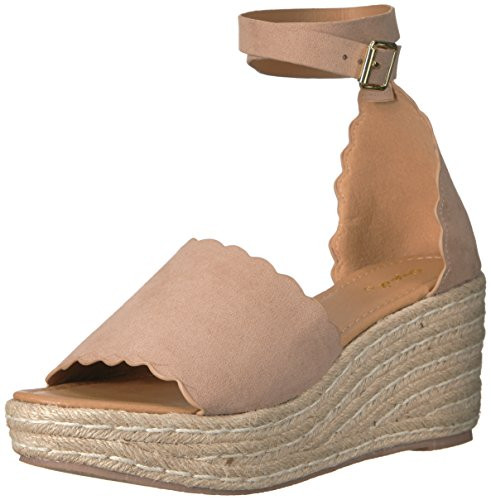 Qupid Women's Espadrille Wedge Sandal, Warm Taupe, 6 M US | Amazon (US)