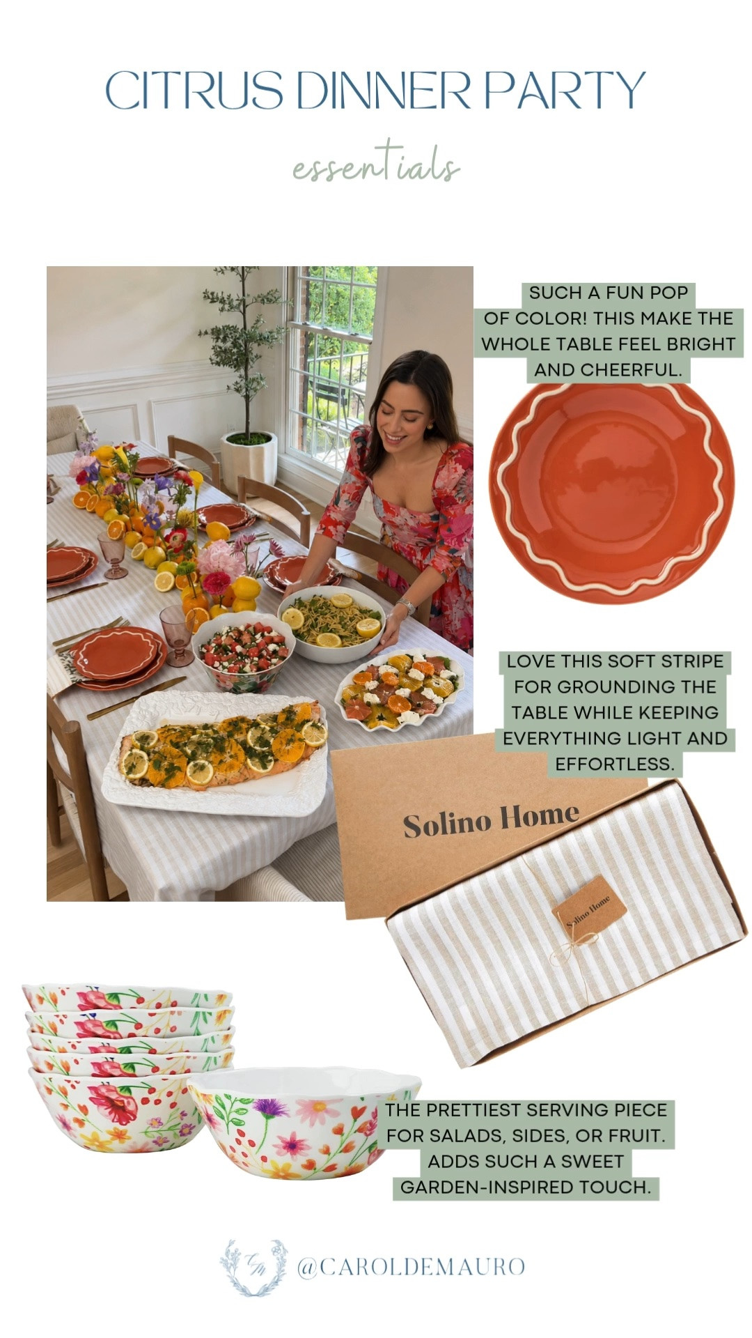 citrus dinner party, hosting must haves, colorful plates, striped tablecloth, floral bowls, summer tablescape, table setting idea, hosting idea, home decor

#LTKfoodie #LTKHome