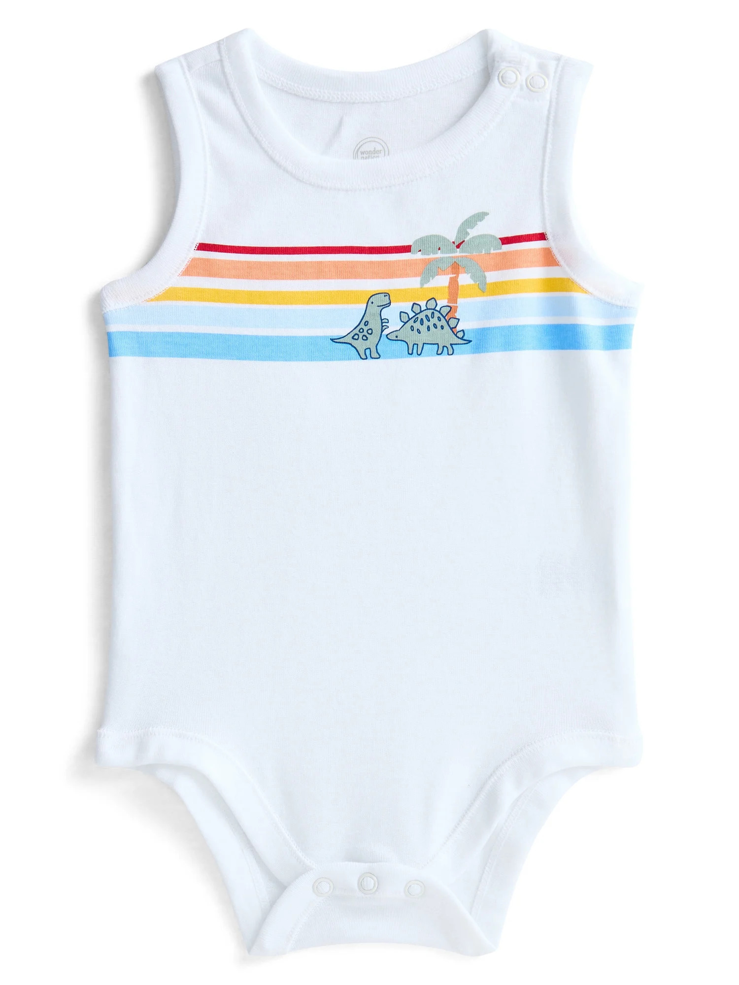 Wonder Nation Baby Boys' Graphic Cotton Tank Bodysuit, Sizes 0M-24M | Walmart (US)