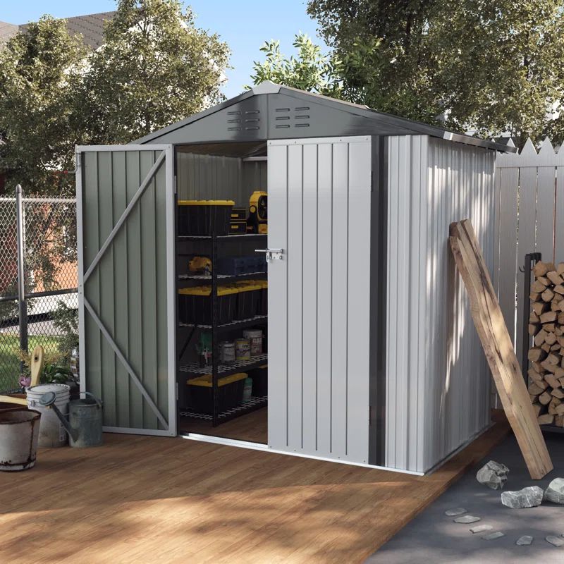 6 ft. W x 4 ft. D Steel Storage Shed | Wayfair North America