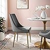 Modway Viscount Performance Velvet Dining Side Chair with Gold Stainless Steel Legs in Gray | Amazon (US)