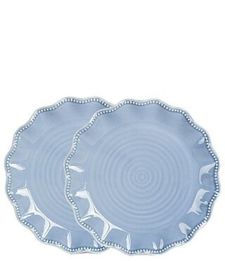 Southern Living Gracie Collection Scalloped Dinner Plates Set of 2 - Blue | Dillard's