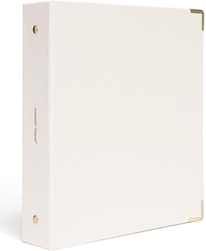 russell+hazel Bookcloth Mini 3 Ring Binder, Pearl, 8” by 9” (28790) | Amazon (US)