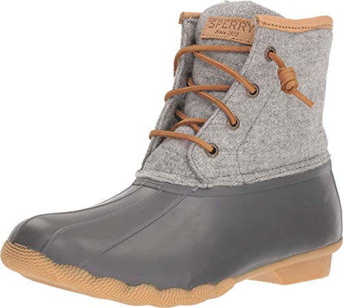 Sperry Womens Saltwater Emboss Wool Boots, Dark. Grey, 6.5 Wide | Amazon (US)