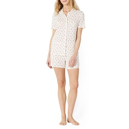 Amazon Essentials x Sofia Grainge Women's Modal Pajama Set, Peach Strawberry Toss, Small | Amazon (US)