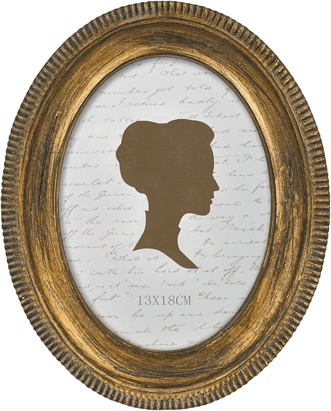 AELS 5x7 Inch Vintage Oval Picture Frame, Elegant Antique Ridged Design Photo Frames with Glass F... | Amazon (US)