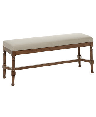 Wood and Linen Traditional Bench | Macy's