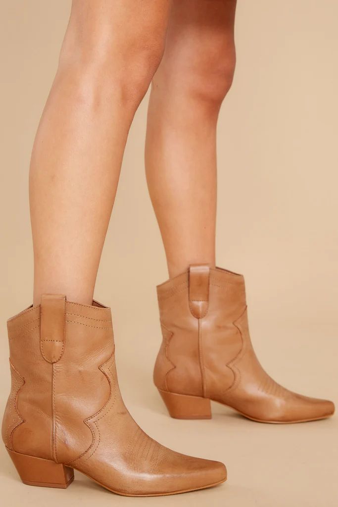 Arlo Natural Leather Western Bootie | Red Dress 