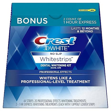 Crest 3D Whitestrips, Professional Effects, Teeth Whitening Strip Kit, 44 Strips (22 Count Pack) | Amazon (US)