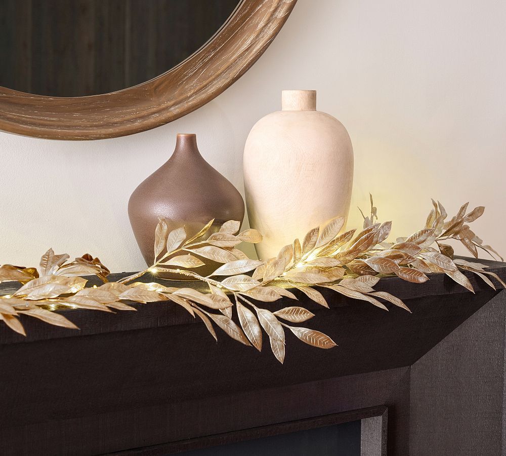 Leafy Glam String Lights Garland | Pottery Barn (US)