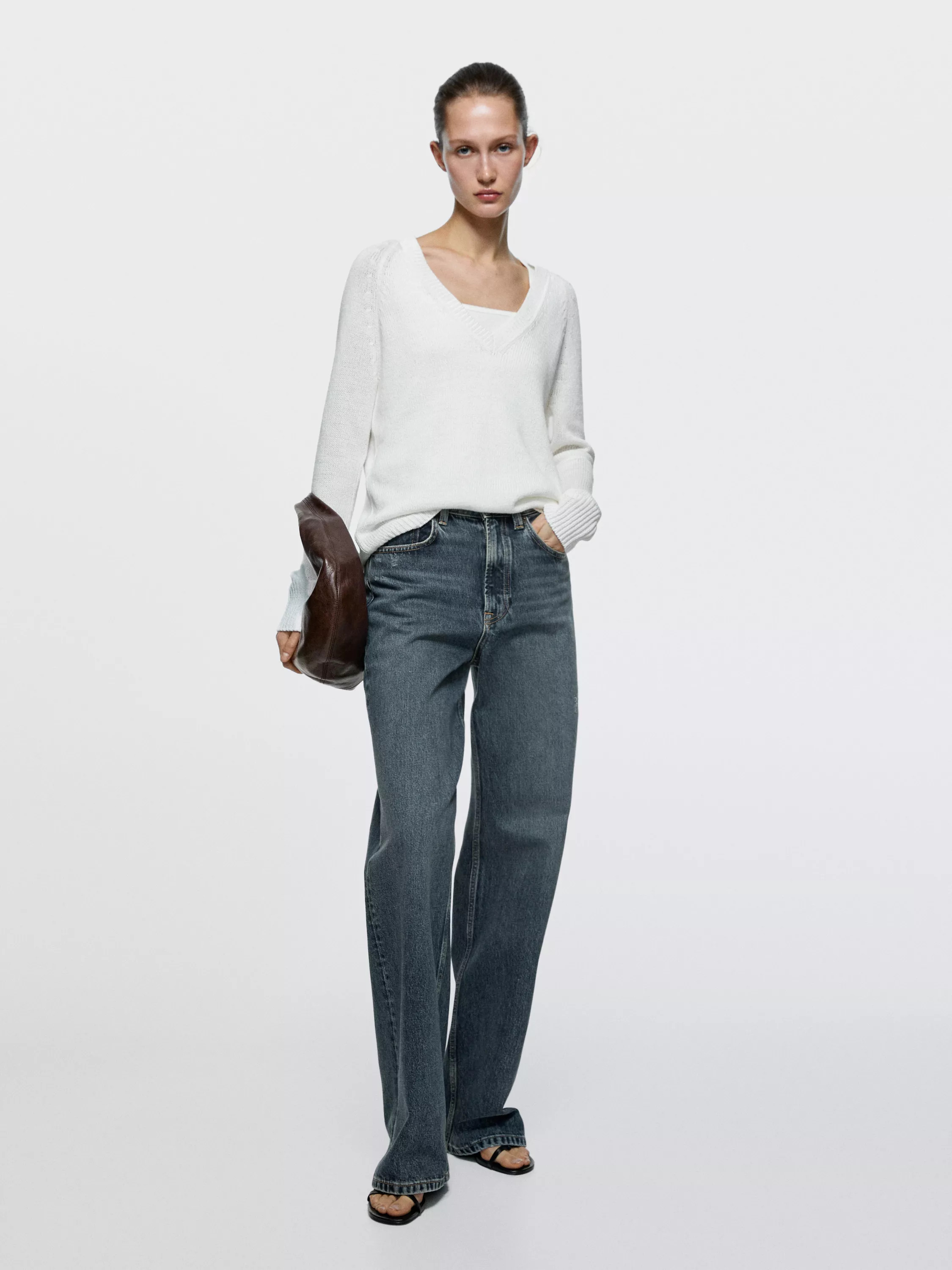 High-waist wide-leg jeans | Massimo Dutti US