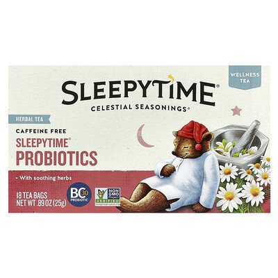 Celestial Seasonings, Wellness Tea, Sleepytime® Probiotics, Caffeine Free, 18 Tea Bags 0.89 oz (25 g) | iHerb