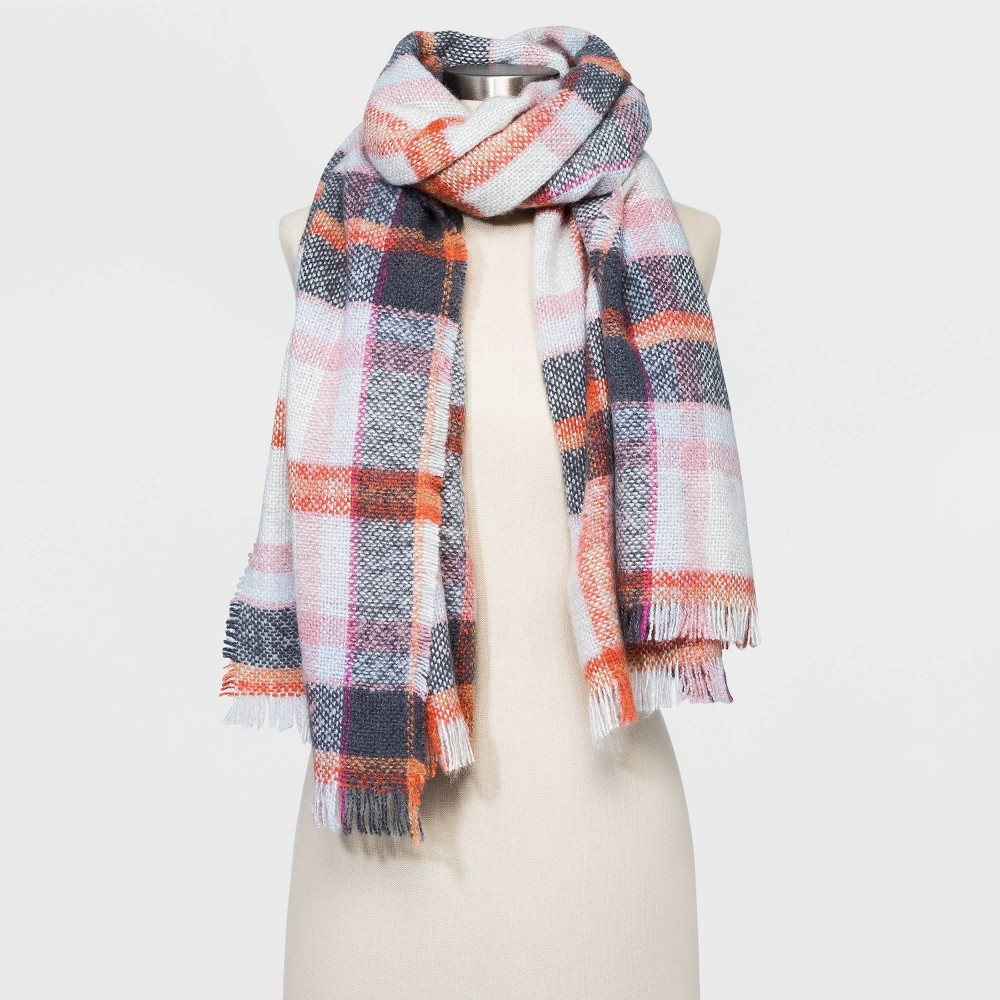 Women's Plaid Blanket Scarf - Universal Thread One Size, White | Target