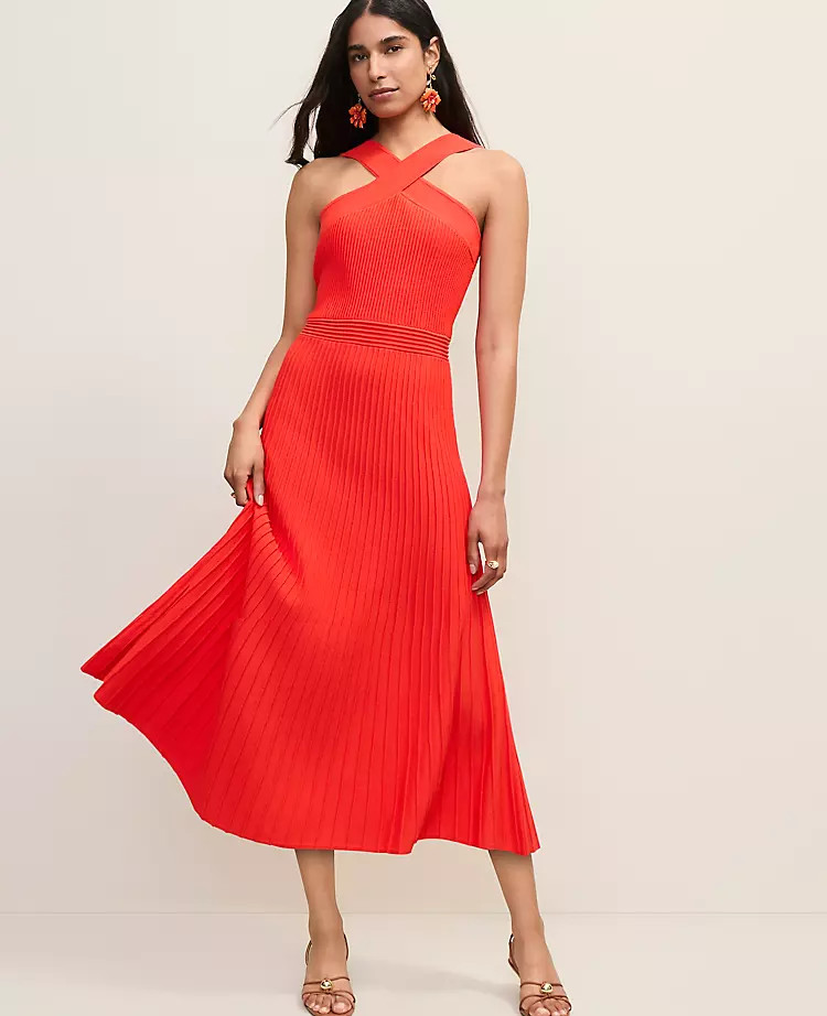 Ribbed Halter Sweater Dress | Ann Taylor
