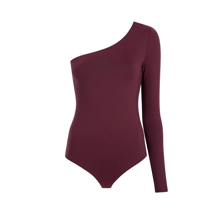 One Shoulder Bodysuit | Merlot - nuuds | nuuds