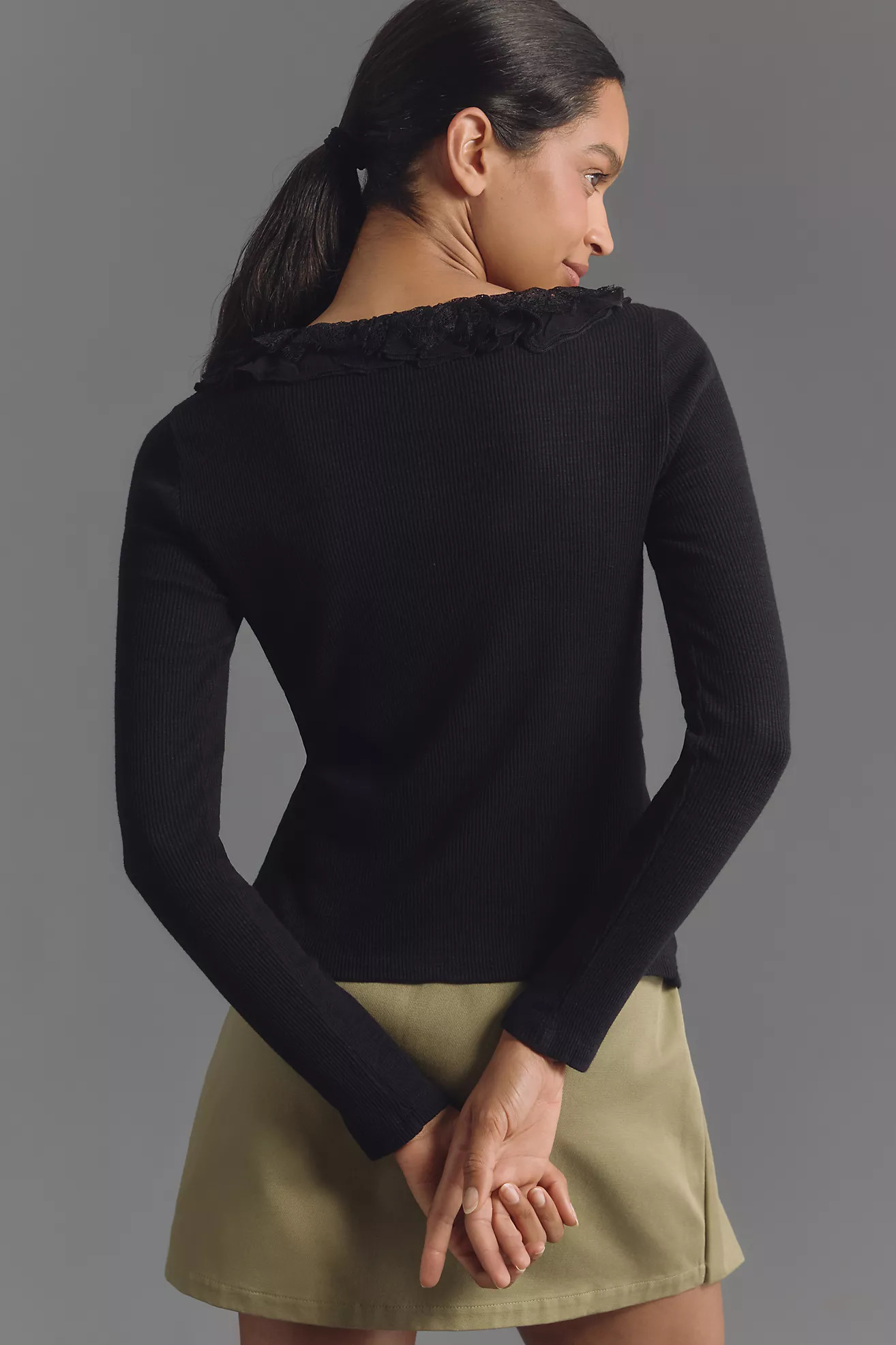 By Anthropologie Ruffled Cardigan Top | Anthropologie (US)