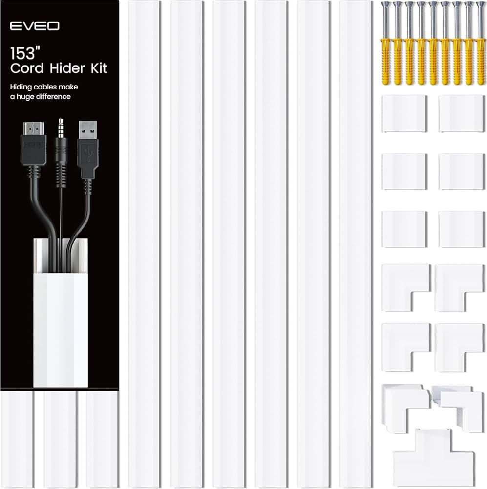 Cord Hider 153in - Cord Covers for Wires - Paintable Cable Hider - Cable Management - Wire Hiders... | Amazon (US)