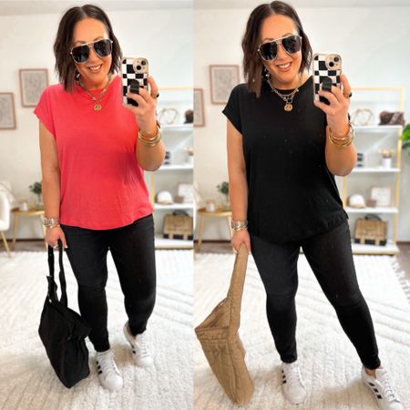 Extended shoulder tees are a definite favorite for so many of us!  On sale for $8 right now!  I like sizing up to an xl in mine. 

Size 14 jeans. Sneakers run tts  

#LTKsalealert #LTKmidsize #LTKfindsunder50