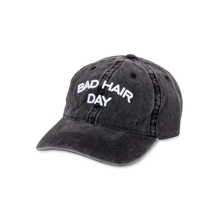 Time and Tru Women's Black Soot Bad Hair Day Baseball Cap | Walmart (US)