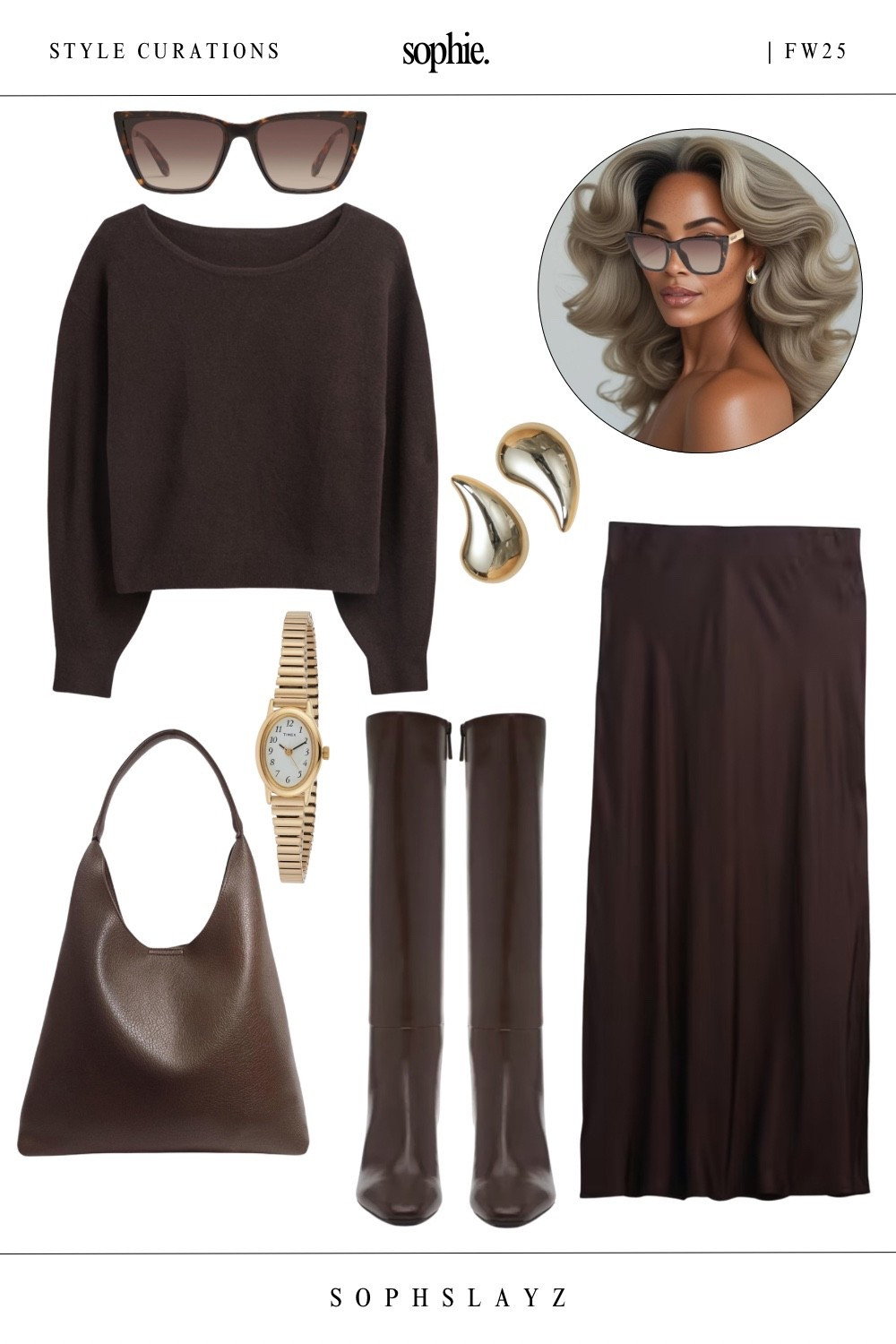 Chocolate brown fall look: satin maxi skirt, soft knit sweater, tall boots, and sculptural gold jewelry. Easy, elevated, and versatile.
🔎 fall outfit ideas, brown monochrome outfit, satin maxi skirt, tall boots fall, FW25 neutrals


#LTKStyleTip