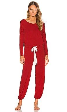 eberjey Gisele The Slouchy Set Ribbon in Haute Red & Bone from Revolve.com | Revolve Clothing (Global)