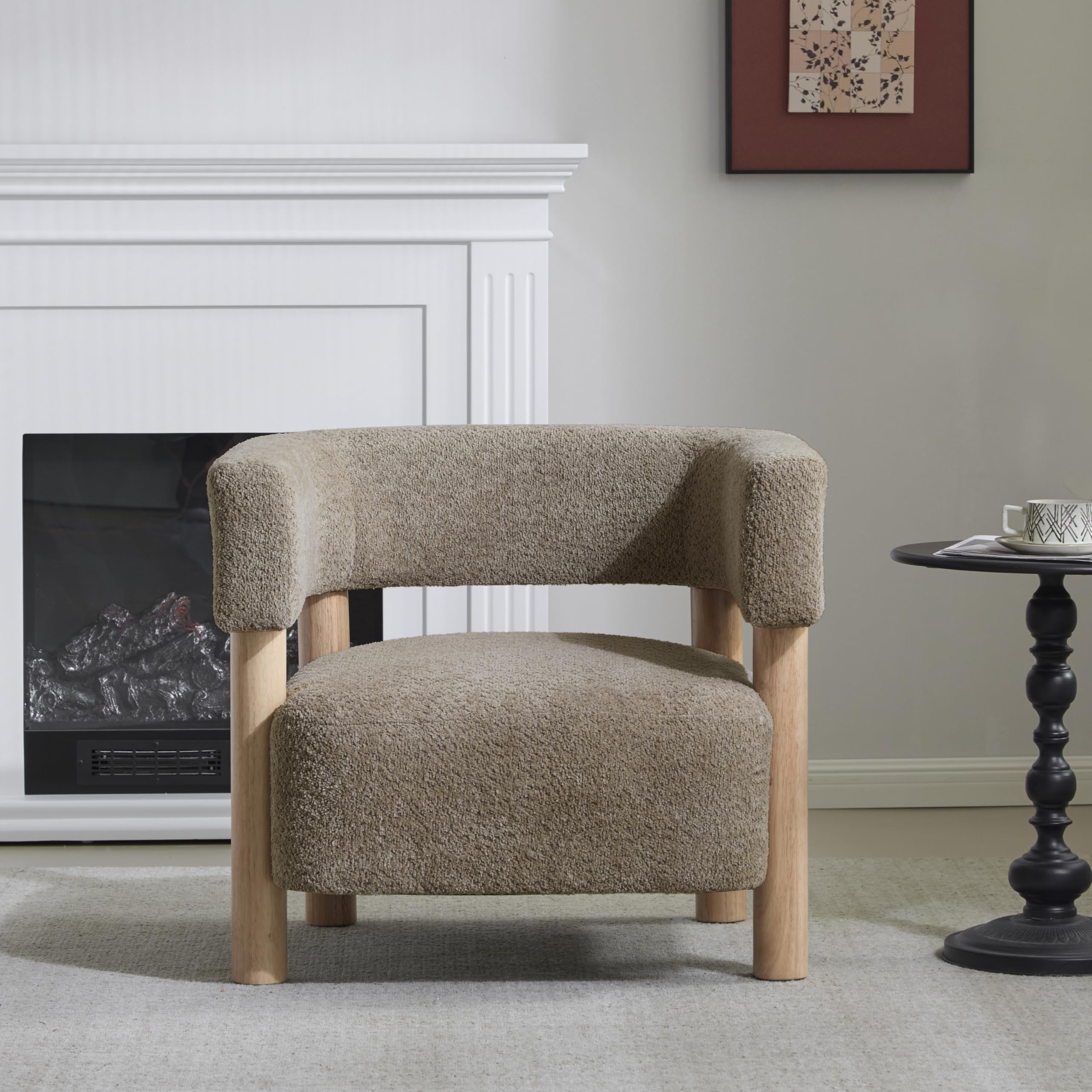 Christopher Knight Home Carly Low Profile Accent Chair, Round Backrest Side Chair, Living Room Ar... | Amazon (US)