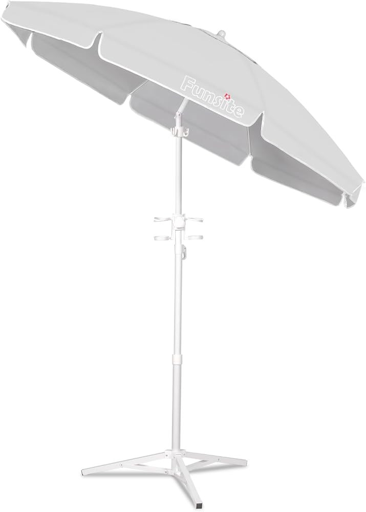 Funsite 6.5ft Portable Beach Umbrellas for Sand, UV 50+ Beach Umbrella with Heavy Duty Anchor, Pr... | Amazon (US)