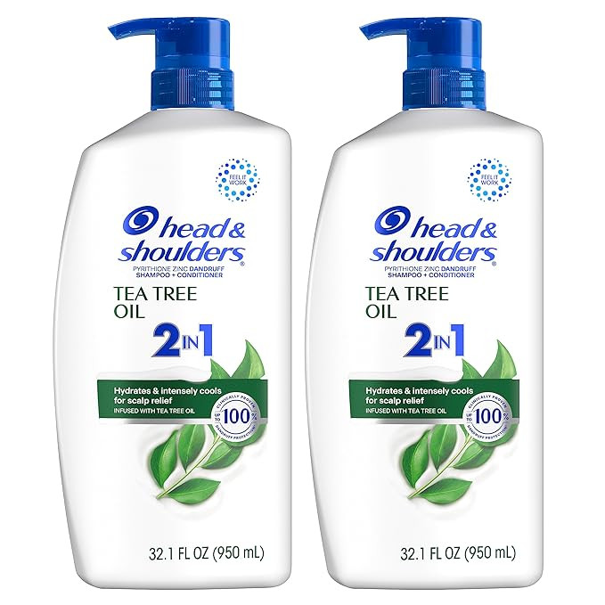 Head & Shoulders 2 in 1 Dandruff Shampoo and Conditioner, Anti-Dandruff Treatment, Tea Tree Oil f... | Amazon (US)