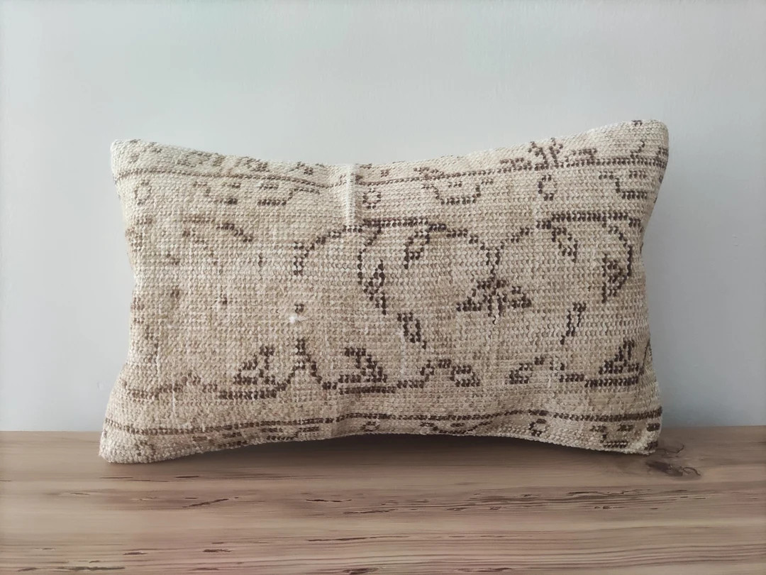 Lumbar Pillow Cover 12x20, Kilim Pillow, Rug Pillow, Decorative Pillow, Handwoven Pillow, Turkish... | Etsy (US)