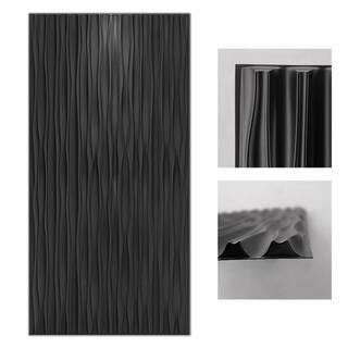 0.04 in. x 47.2 in. x 23.6 in. Black PVC Decorative Wall Paneling for Interior Wall Decor (46.2 sq. ft./Box) | The Home Depot